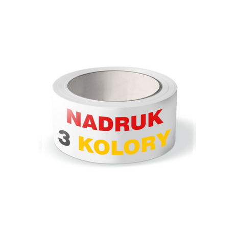 TAŚMA PAKOWA AKRYL CICHA Z NADRUKIEM 3 KOLORY 48x60Y