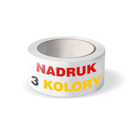 TAŚMA PAKOWA SOLVENT Z NADRUKIEM 3 KOLORY 48x60Y