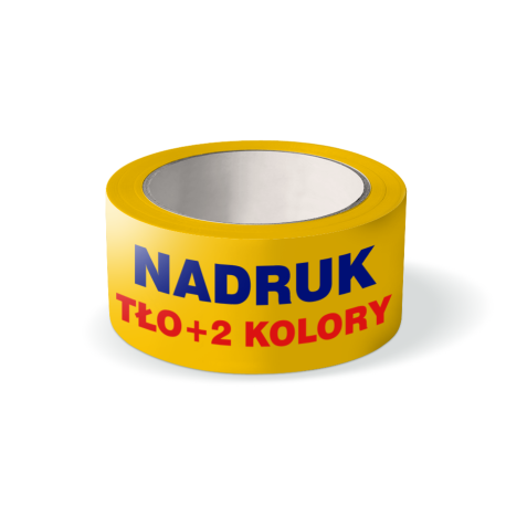 TAŚMA PAKOWA SOLVENT Z NADRUKIEM TŁA + 2 KOLORY 48x60Y
